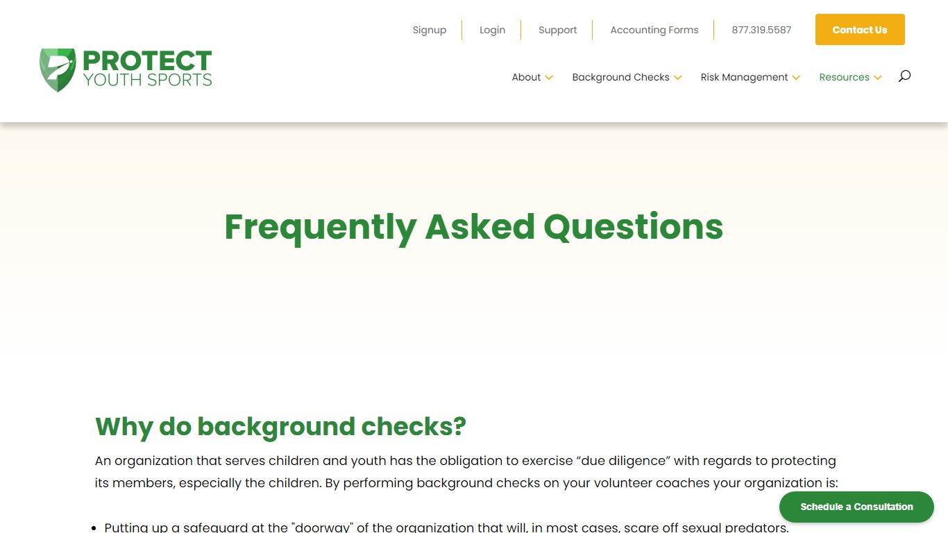 FAQs - Protect Youth Sports